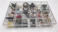 36 Pairs Of Costume Fashion Earrings In Plastic