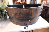 Jack Daniels Half Barrel with Faux Greenery(R1)
