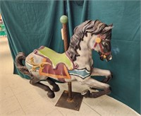 Composite Carousel Horse w/Base & Pole,