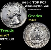 1989-d Washington Quarter TOP POP! 25c Graded ms67