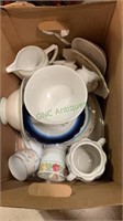 Box lot of miscellaneous vintage china including