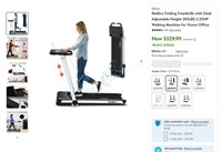 E8009   Folding Treadmill Desk 265LBS 2.25HP