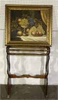 (H) Quilt Rack 37” tall and Balough Fruit Oil