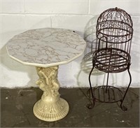 (H) Plaster End Table 17 1/2” x 17 1/2” x 19” and