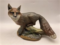 Large Fox Figurine Painted by Eva Zolan