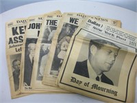 Lot Of 1960's Kennedy Assassination Newspapers