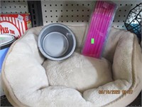 Dog Bed & Bowls & Straws