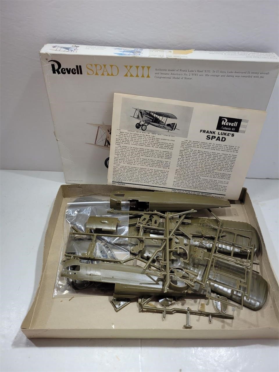 Vintage Revell Frank Luke's Spad XIII Model Kit