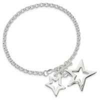 Sterling Silver- Fancy Stars Design Bracelet