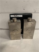 2 Vintage Flasks In Leather Case