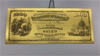 U.S. Collectible Gold Bill