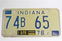 1976 Spencer County Indiana License Plate