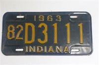 1963 Vandenburgh County Indiana License Plate