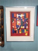 MODERN LITHO COLORED SQUARES BY COULON 24x20