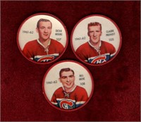 MONTREAL CANADIENS 3 DIFF 61-62 SHIRRIFF COINS