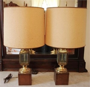 Vintage pair buggy light 31" lamps