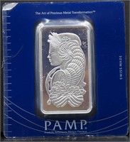 PAMP 100 gram silver bar