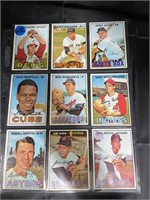 SHEET OF 9 1967 TOPPS SEMI HIGH # CARDS