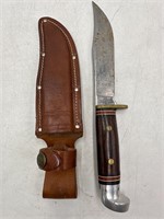 Vintage western USA W36 knife and sheath