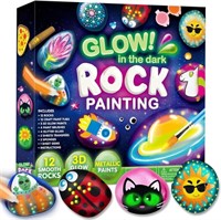 R1622  Syncfun Rock Painting Kit, 43Pcs, Glow in T