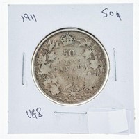 1911 Canada Silver 50 Cents