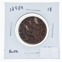 1898H Canada Large One Cent Coin AU50