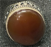 925 Agate Silver Ring