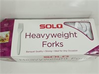 G) 500ct Solo Heavyweight Plastic Cutlery, Forks,