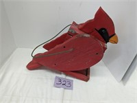 Cardinal Wood Bird Feeder