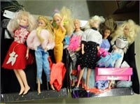Barbie Dolls w/ Clothes In Case