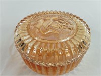 Carnival Glass Boudoir Powder Container