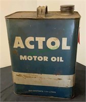 Vintage Actol Motor Oil can - 2 gallons(1178)