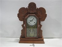 Vtg Gingerbread Clock 22"x 15"x 5" W/Key See