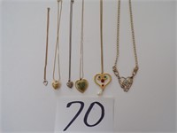 Asst Vint/Now Heart Necklaces
