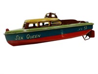 SEA QUEEN NO. 53 SPEED BOAT TIN TOY