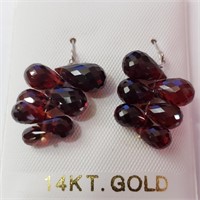 $600 14K  Garnet(18ct) Earrings