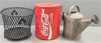 Watering Can; Trash Can & Coke Can