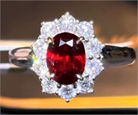 2.2ct Pigeon Blood Red Ruby 18Kt Gold Ring
