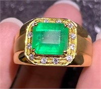 4.3ct Colombian Emerald 18Kt Gold Ring
