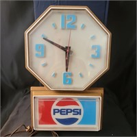 Vintage Classic Pepsi Bar Clock Light