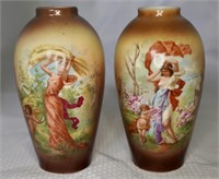 Pair of 4.5" Salesman Sample Vases marked GV&Co