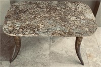 Vintage Marble End Table with horn brass base
