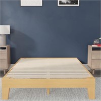 $198 - Wooden Platform Bed -Pine Finish - Queen