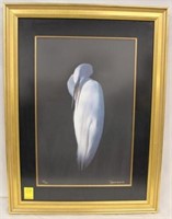 White Egret by E. Moore III in shadow box
