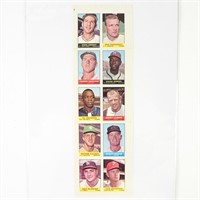 1964 Bazooka Stamps MLB Players #9 Complete Panel