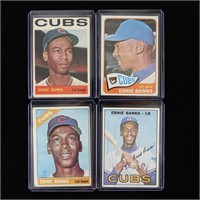 1964-1967 Topps Ernie Banks MLB Baseball Cards (4)
