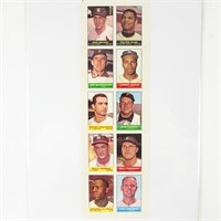 1964 Bazooka Stamps MLB Players #7 Complete Panel