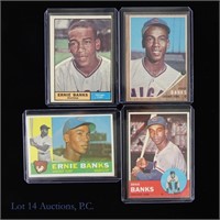 1960-1963 Topps Ernie Banks MLB Baseball Cards (4)