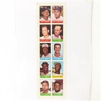 1964 Bazooka Stamps MLB Players #2 Complete Panel