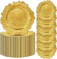 Gold Charger Plates Set of 100 Chargers for Dinner